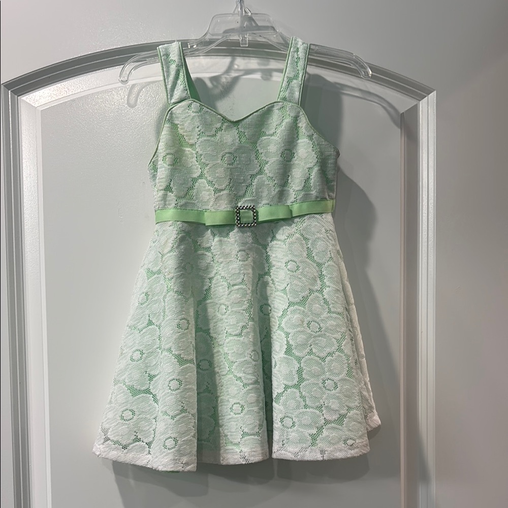Green Youngland Floral Kids Dress